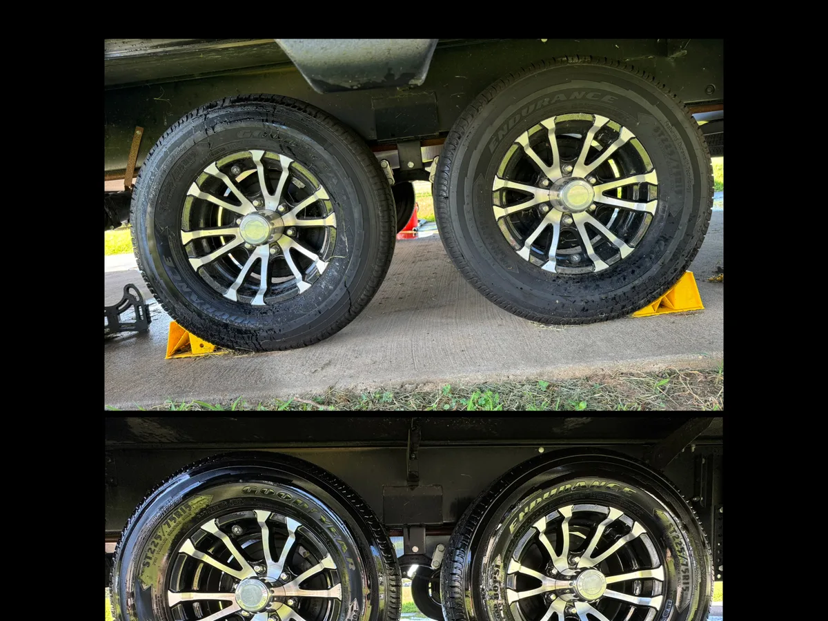 Before and after RV wheel detailing result